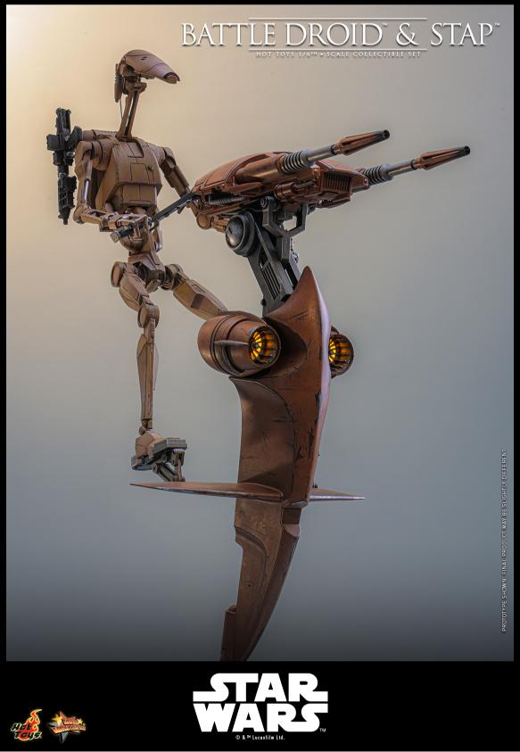 MMS887 - Star Wars: The Phantom Menace™ - 1/6th scale Battle Droid™ & STAP™ Collectible Set - Image 12